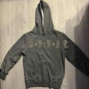 Jordan Charcoal Hoodie with Rose Gold Mettalic Jordan Logo